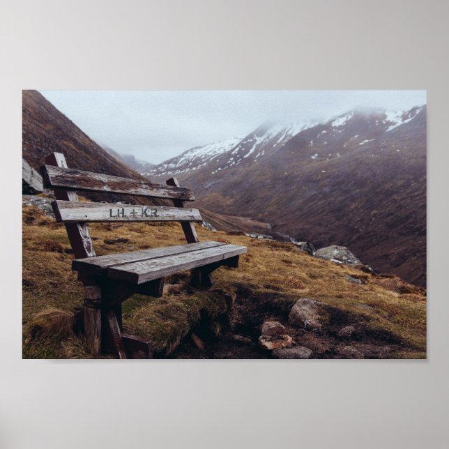 Affiche Grave Tes Initiales Sur Ce Banc | Romantique (Devant)