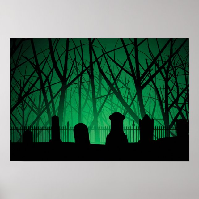 Affiche Graveyard And Trees Background (Devant)