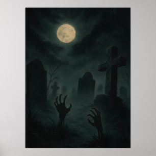 Affiche Graveyard Eerie Zombie
