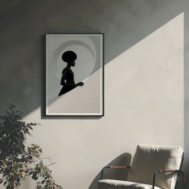 Affiche Gravité géométrique : profil de mode monochrome (Créateur téléchargé)