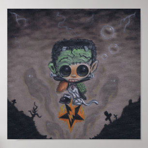 Affiche gravure d'art en masques