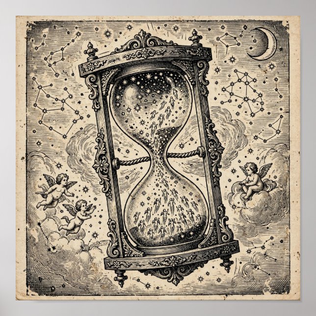 Affiche Gravure de l'Heure de Verre des Âmes — Art de la G (Devant)