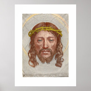 Affiche Gravure sur cuivre du visage du Christ de Claude M