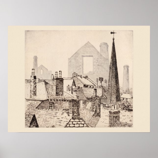Affiche Gravures de fantômes de Cornouailles, Réimpression (Devant)