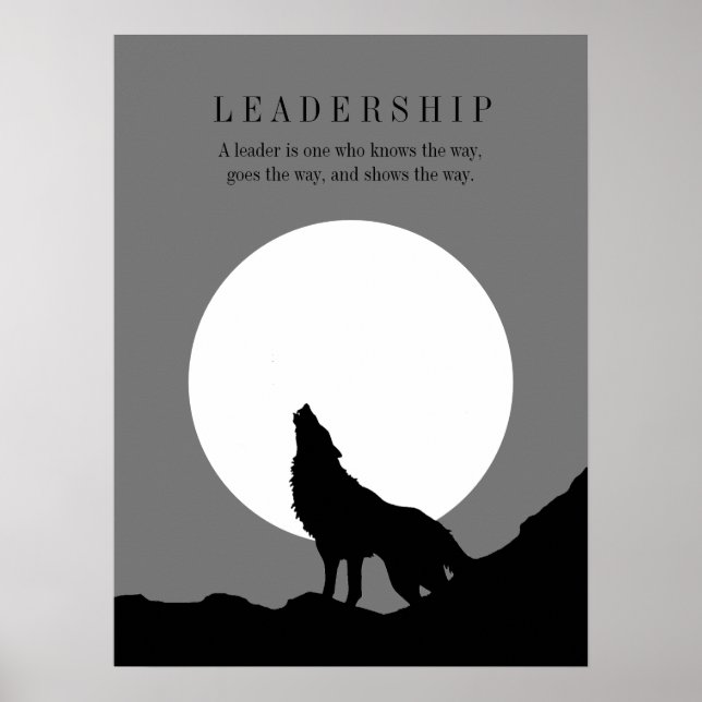 Affiche Gray Black Pop Art Leadership Wolf Howling (Devant)