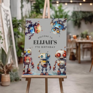 Affiche Gray Robots Tech Générateur d'engrenages Signal de