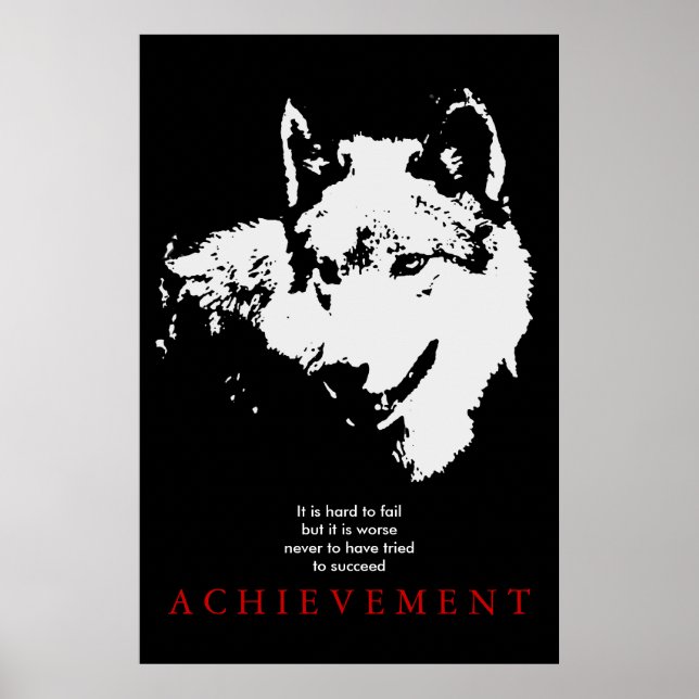 Affiche Gray Wolf Motivational Pop Art unique (Devant)