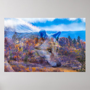 AFFICHE GRAY WOLF SUIVEZ LE FLUX