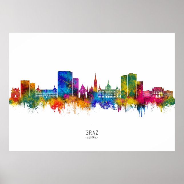 Affiche Graz Autriche Skyline (Devant)