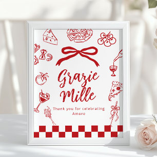 Affiche Grazie Mille Merci d'être venu Favoris Italien