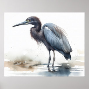 Affiche Great Blue Heron Oiseau Art Imprimer l'affiche