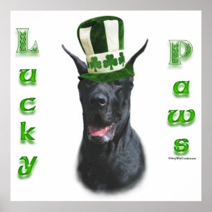 Affiche Great Dane Lucky Paws; St. Patty's Day Great Dane