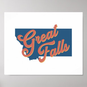 Affiche Great Falls, état du Montana