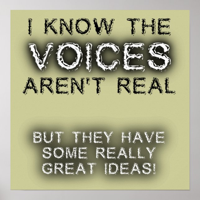 Affiche Great Ideas Voices Print Sign Humour (Devant)