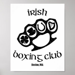 Affiche Great Irish Boxing Men Club Boston Fighting Pub St