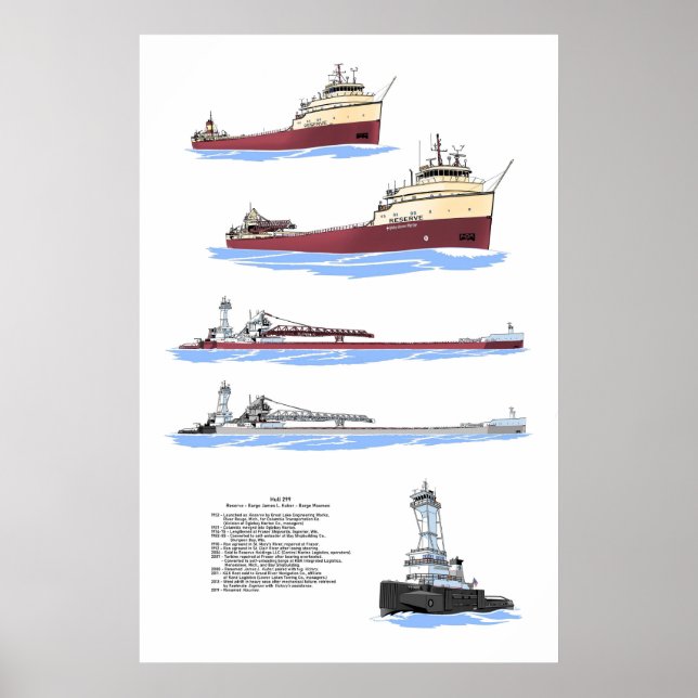 Affiche Great Lake Freighighter Reserve/ Histoire de Barge (Devant)