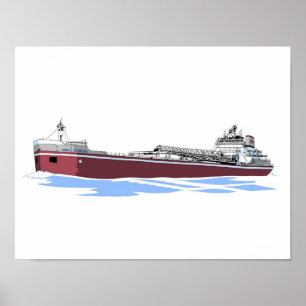 Affiche Great Lakes freighter Adam E. Cornelius (Inland) 