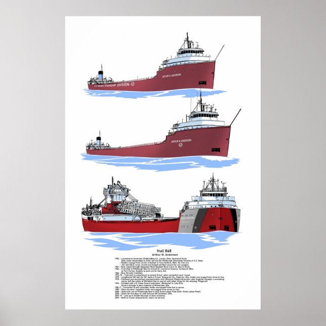 Affiche Great Lakes Freighter Arthur M. Anderson History (Devant)