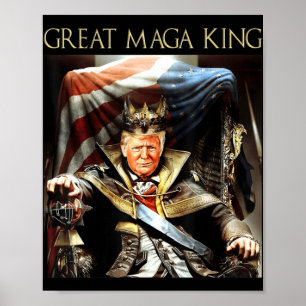 Affiche Great Mega King USA Flag Fier Ultra Maga Trump