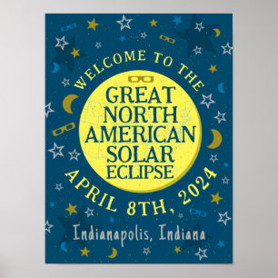 Affiche Great North American Solar Eclipse Avr 2024