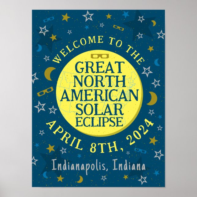 Affiche Great North American Solar Eclipse Avr 2024 (Devant)