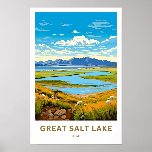 Affiche Great Salt Lake Utah Travel Imprimer (Devant)