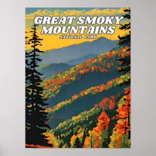 Affiche Great Smoky Mountains National Park, illustration 