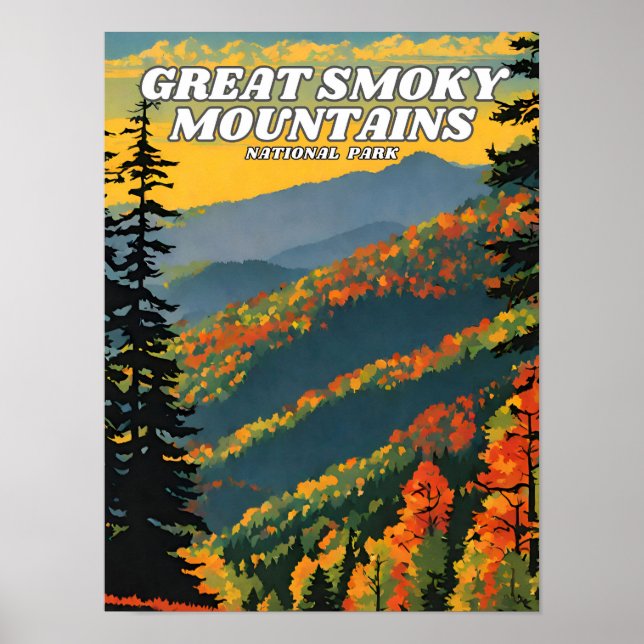 Affiche Great Smoky Mountains National Park, illustration  (Devant)