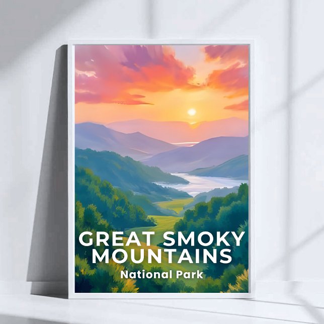 Affiche Great Smoky Mountains National Park Watercolor (Créateur téléchargé)