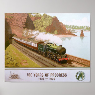 Affiche Great Western Railroad, 100 ans de progrès