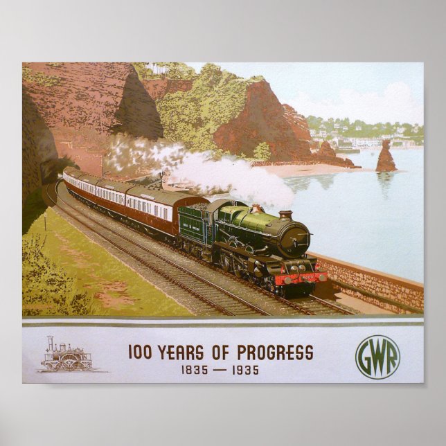 Affiche Great Western Railroad, 100 ans de progrès (Devant)