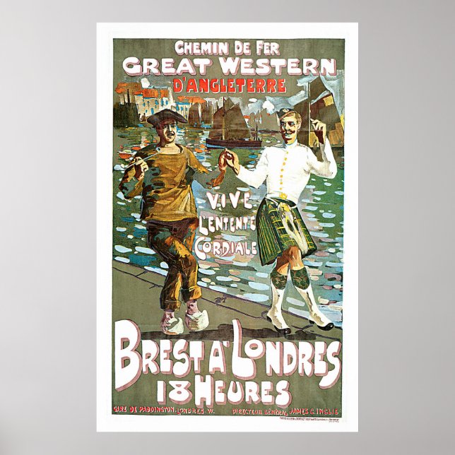 Affiche Great Western Railway Vintage voyage Art (Devant)