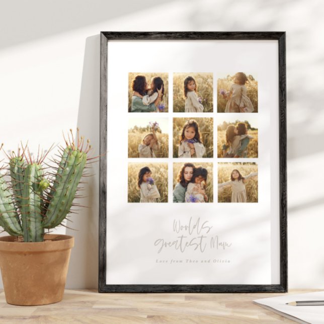 Affiche Greatest Mum multi photo élégant (Créateur téléchargé)