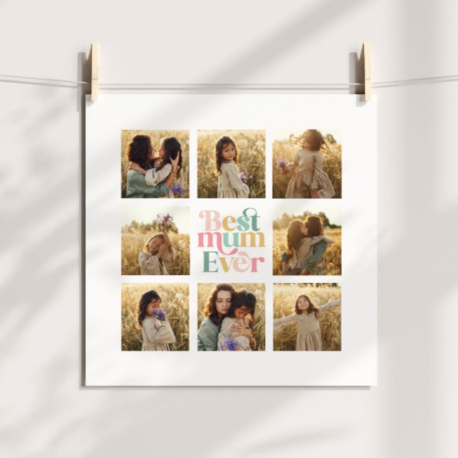 Affiche Greatest Mum multi photo élégant (Créateur téléchargé)