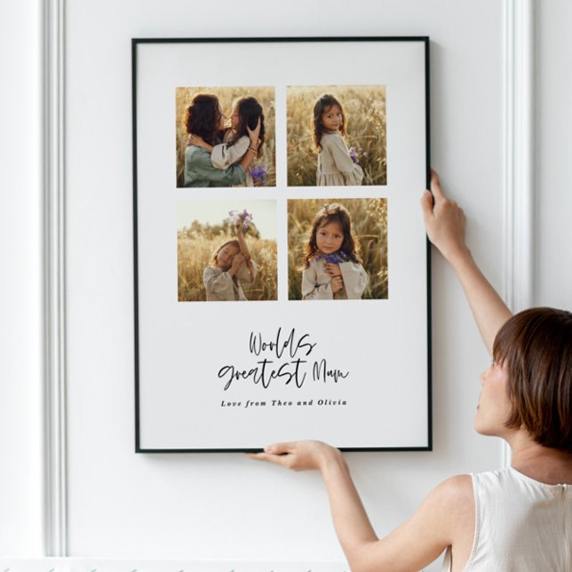 Affiche Greatest Mum multi photo élégant (Créateur téléchargé)