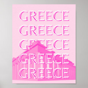 Affiche Grèce, Art Voyage, Art Voyage Pastel, Rose