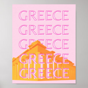 Affiche Grèce, Art Voyage, Rose
