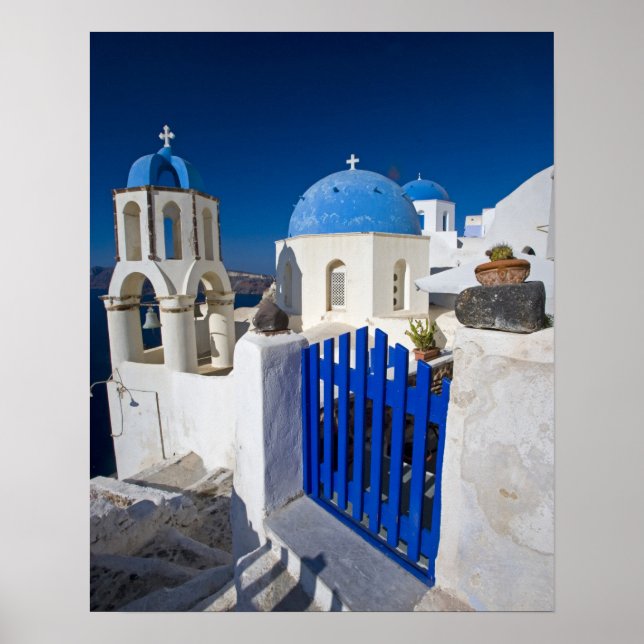 Affiche Grèce et île grecque de Santorini ville de Oia 3 (Devant)