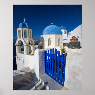Affiche Grèce et l'île grecque de Santorin ville d'Oia 3