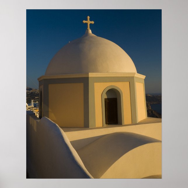 Affiche Grèce et l'île grecque Santorin ville de 2 (Devant)
