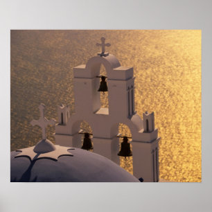 Affiche Grèce, îles Cyclades, Santorin, Thira,
