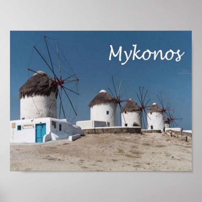Affiche Grèce - Mykonos - Windmills - (Devant)