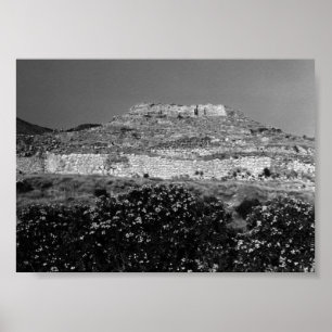 Affiche Grèce vintage Athènes Mycènes vue d'ensemble de l'