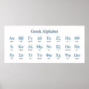 Affiche Greek Alphabet Narrow Horizontal