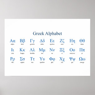 Affiche Greek Alphabet Narrow Horizontal