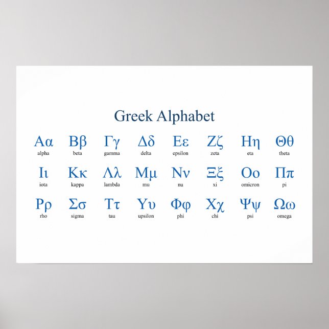 Affiche Greek Alphabet Narrow Horizontal (Devant)