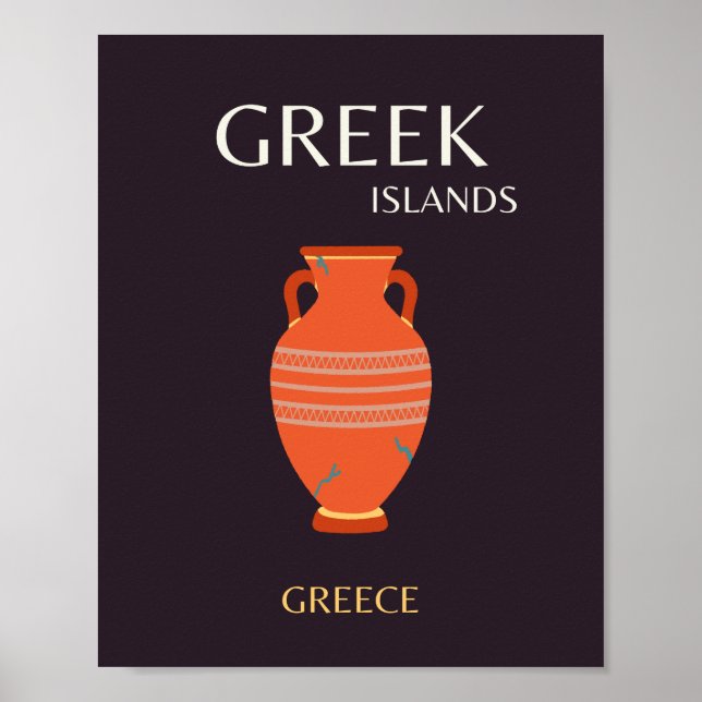 Affiche Greek Islands, Greece, Travel, Preppy (Devant)