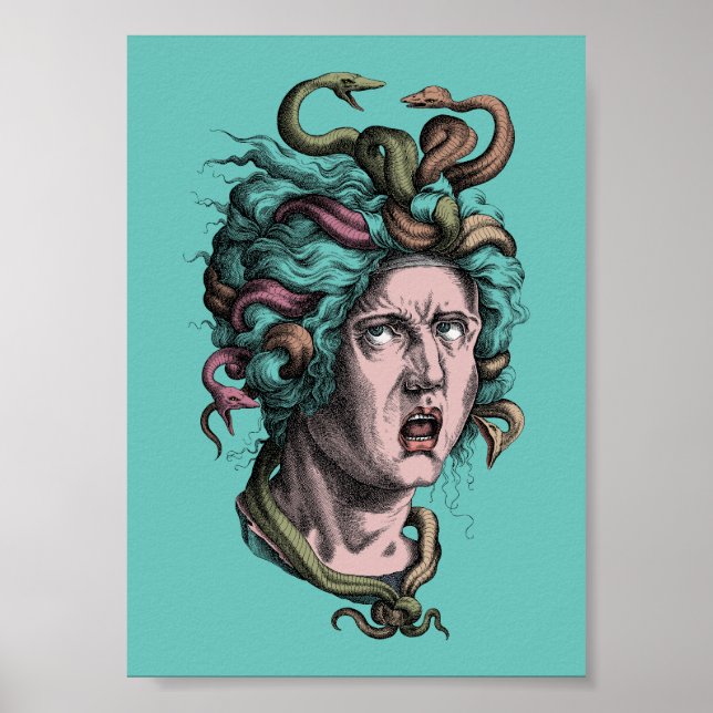 Affiche Greek mythology Medusa's bad hair day (Devant)