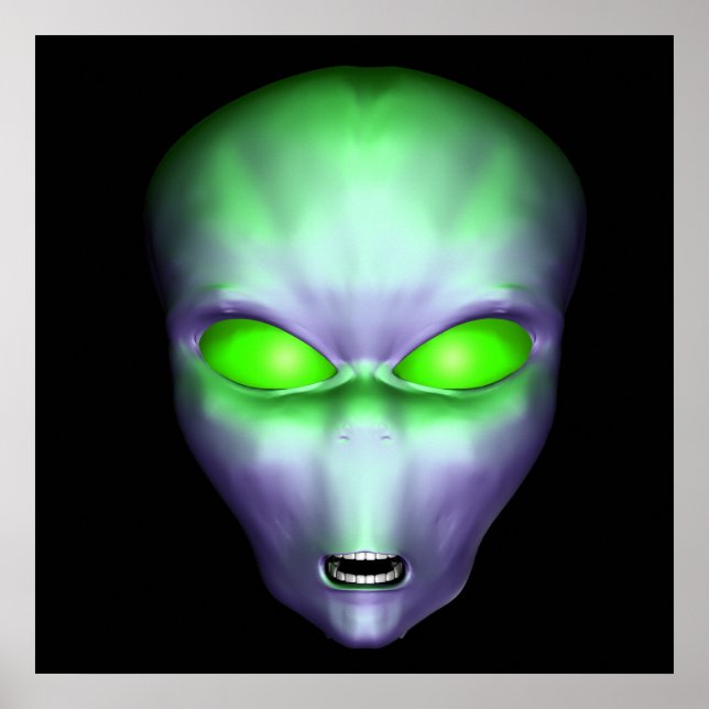 Affiche Green Alien Face (Devant)