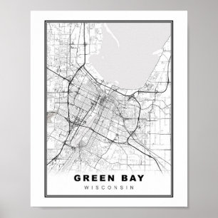 Affiche Green Bay Map